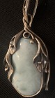 Vintage Native American Sterling Silver 925 Larimer Calla Lily Pendant Necklace