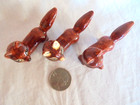 Lot Of 3 Small Vintage Ceramic Fox Figurines
