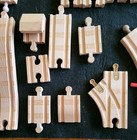 41 Pc Wooden Trains And Tracks Lot Railway Pieces Set Thomas Hiro Gordon Salty