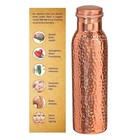 Hammered Copper Water Bottle With 2 Tumbler Glass For Ayurveda Health Benefits