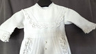 Antique French Christening Baptism Gown Cotton Piqu   Broderie Anglaise Lace 19c