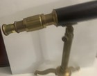 Table Top Telescope Leather Wrapped Brass Vtg Spyglass Maritime Nautical Decor
