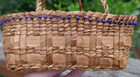 Vintage Northwest Coast Quinault Native Hand Woven Basket With Bead Design