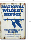 National Wildlife Refuge Tin Metal Sign 1930 s Replica Vintage Rustic Hunting