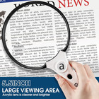 Large Magnifying Glass With Light  Magnifier Handheld Illuminated Lighted Magnif