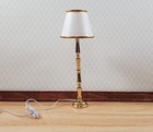 Dollhouse Brass Floor Lamp White Shade 12 Volt With Plug 1 12 Scale Hw2718