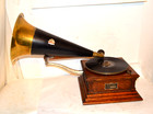 Minty Working 1901 Victor M  Or Monarch  78 Rpm Outside Horn Wind Up Phonograph