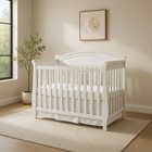 White Pleated Crib Skirt  100  Natural Cotton Nursery Crib Bedding Skirt For    