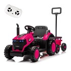 Kids Electric Ride On Tractor With Trailer 12v Battery Powered Car Toy W  Remote
