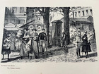1917 Rouen In War Time Print - Soldiers In The Flower Market
