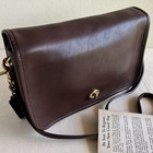 Rare Nyc Vintage Coach Convertible Clutch 9635 Mahogany Brown Leather Usa 80s