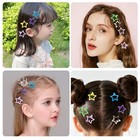 55pcs 1 22  Star Hair Clips Cute Hair Clips For Girls Colorful Metal Snap Hair