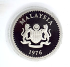 Malaysia 1976 Silver Proof Rhinoceros Hornbill Bird 25 Ringgit  Mintage 8 008