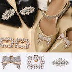 1 Pair Crystal Rhinestone Shoes Clips Diamond Shiny Buckle High Heel Decor   