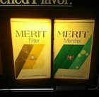  Philip Morris Inc    Vintage Lighted Merit Cigarette Sign   22  X 15    La-645