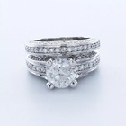 14k Gold Side Stone Engagement Ring Set 5 66 Carat Round Lab-grown Diamond E Si2