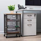  3-drawer Rolling Storage Cart  Office Organizer With 3-drawers With Wood Top