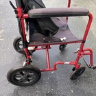 Medline Excel Lightweight Transport Wheelchair Red Folding W  Hand Brakes  
