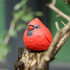 Handmade Wooden Red Cardinal Figurines  Hand-painted Male Cardinal Birds  Decora