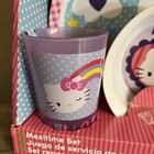 New Hello Kitty Sanrio 3 Piece Toddler Mealtime Set 2011 Cup Bowl Plate Rainbow