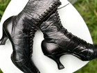 Victorian   Edwardian Antique Women   s Shoes     Spool Heel Leather  Museum-quality