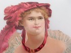 Vintage 1880 s Die Cut Victorian Scrap Pretty Lady With Hat V495