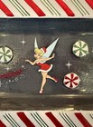Walt Disney World Santa Tinker Bell Peppermint   Candy Cane Glass Tray