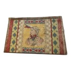  1  Rare B12 1910s Tobacco Felt     Native Chief  Checkered Border   Bold Yellow
