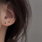 Women Surgical Steel Black Triangle Ear Stud Earrings Screw Back Trendy Jewelry