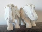 Carved Tribal Elephant Statue Home Decor Trunk Up Luck Omen