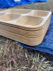 Vintage Metal Military Cafeteria Mess Hall Divided Food Trays