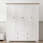 4-door Wardrobe Closet Armoire With Drawers  Bedroom Wardrobe Storage Cabinet