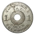 1936 Consumers Tax Check Oklahoma Token 1 Mill Us Tax    ok-s1
