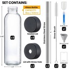  upgraded Lid  8 Pack 18 Oz Glass Juice Bottles With 8 Airtight Lids  2 Straw   