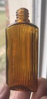 Nice Medium Amber 3 Sided Poison Bottle Screw Threaded Top 1920 s Era Clean L  k