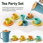 Picnic Basket Toys For Toddlers  Kids Play Tea Sets With Teapot Tea Cup Dessert