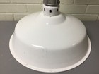 Antique Vtg White Porcelain Enamel Barn Light Fixture 16 3 4    Gas Steampunk 