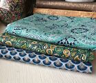 Cotton Fabric 1 2 Yard Sampler Pack Lot Of 3 Paisley  Floral Blue Green
