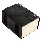 1000 White Pages Black Pentagram Embossed Journal - Handmade Grimoire Notebook