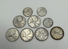 Canada Silver Coin Lot     3 Dimes   6 Quarters   1 02 Oz Pure Silver 