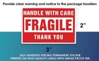 Fragile Stickers 1 Roll 250 2x3 Fragile Label Sticker Handle With Care Mailing