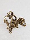 Antique Victorian Cast Brass Lion Gargoyle Wall Hook Coat Hat Gothic Mythical 