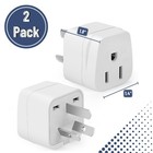 2 Pack Us To Australia New Zealand Power Plug Adapter Type I White Travel Wall
