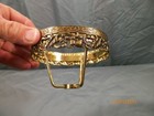 Nos Brass Plated 4  Student Shade Holder Lamp Ring Decorative Filigree Banding 
