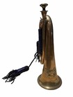 Vintage Military Bugle Horn Brass And Copper Musical Instrument   Blue Tassle