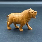 Vintage Hand Carved Wooden Roaring Tiger Figurine Art Collectible