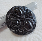 Large Antique Black Glass Button 1 5 8  No Shank