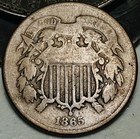 1865 Two Cent Piece 2c Ungraded Civil War Date Us Copper Coin Cc28434
