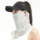 Soft Uv-sun-protection Scarf-face-mask For Women Men - Summer Light Grey