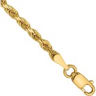 14k Solid Yellow Gold 2 75mm Rope Chain Bracelet